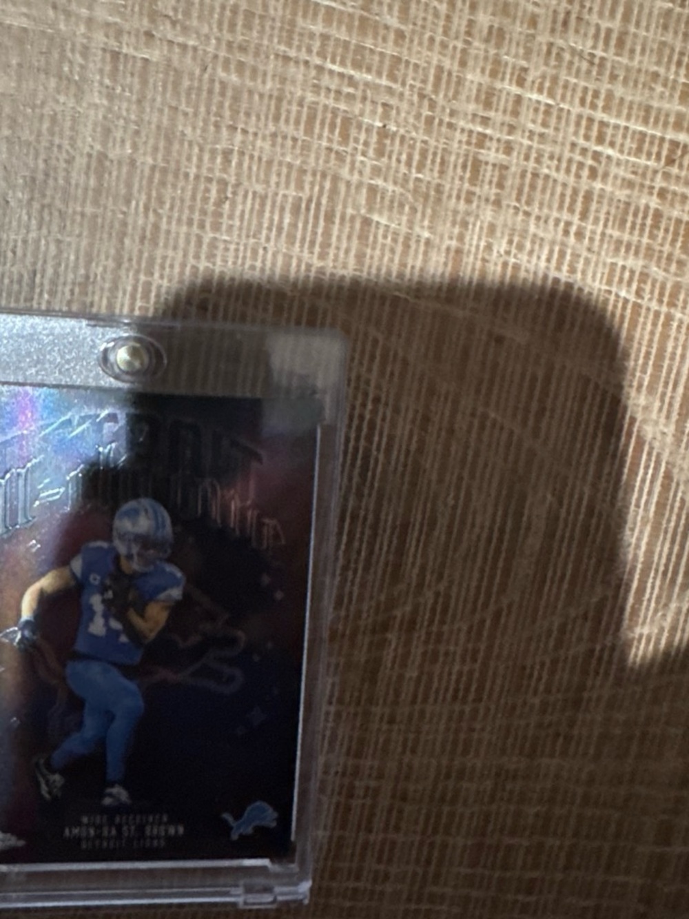 MLB Detroit Lions Blue Football Card in Clear Holder